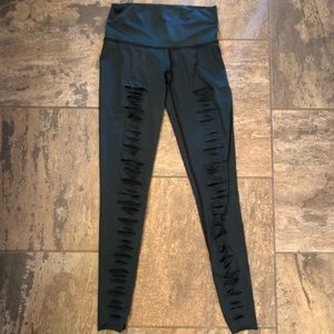 Teeki Green Ripped High Waisted Leggings